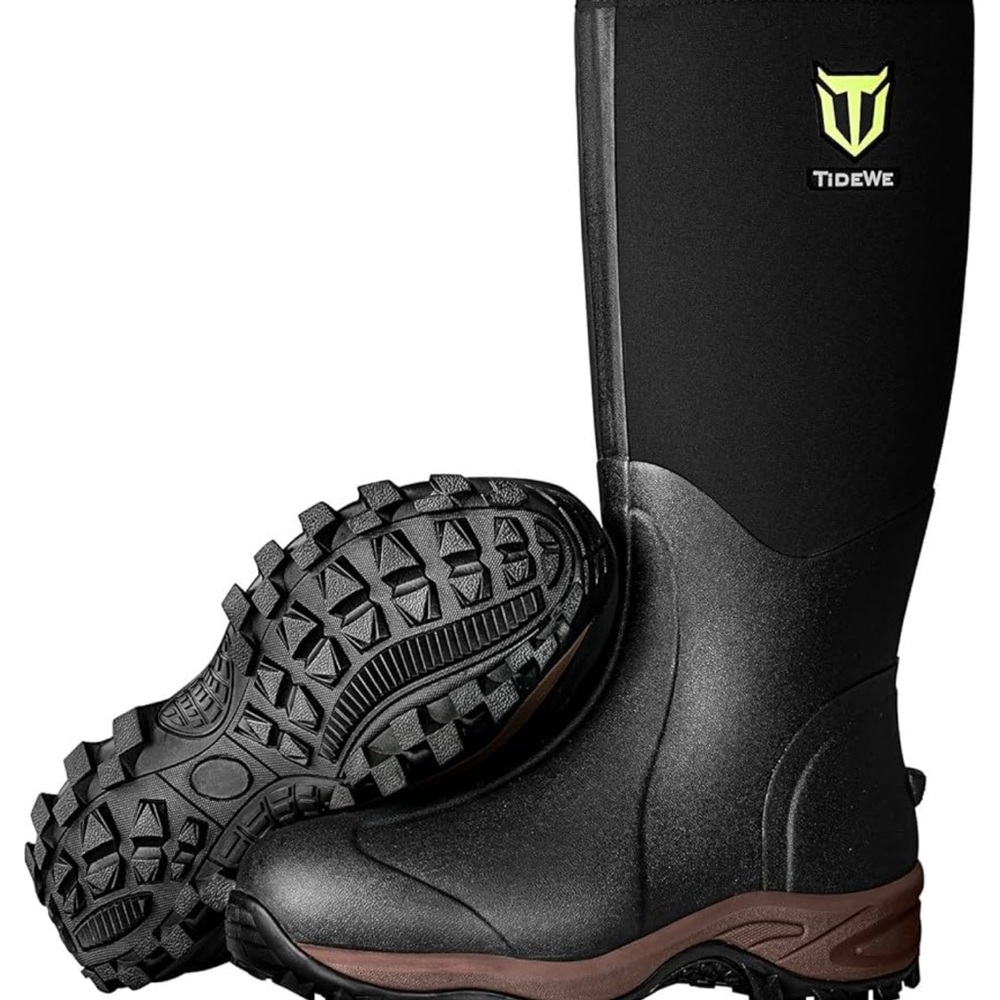 TideWe Men's Black Waterproof Boots